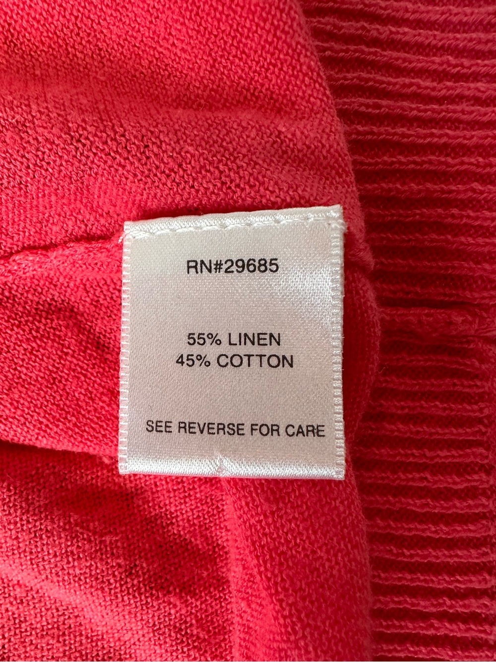 Pendleton Petite Linen Cotton Cardigan Sweater Pink Open Front Women’s L - Picture 5 of 7